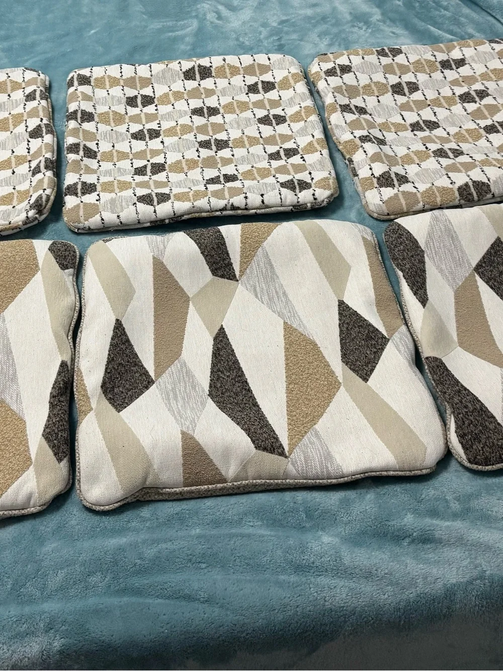 Neutral Geometric Accent Pillow Covers - Taupe, Cream & Gray (6 Pack)
